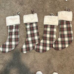 4 plaid stockings. 20 in